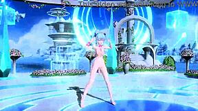 hatsune miku's huge tits ass explode from nude rabbit diva costume