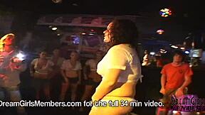 hey these bored housewives flash wet t-shirts at the wild bar contest