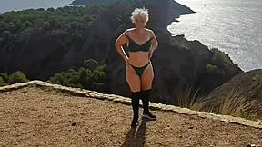 Jaime's Outdoor Lingerie Tease In Nature