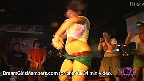 hey these bored housewives flash wet t-shirts at the wild bar contest