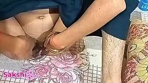 Skinny mature indian milf with big natural tits and hairy pussy gets fucked doggystyle on birthday after tshirt roleplay