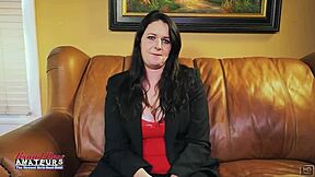 Busty mature brunette Kylie Shae rims balls then slurps greedy cum swallow sloppy