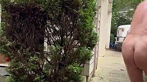 NakedMan15 Exposes Ass and Cock in Outdoor Garden Flashing