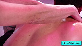 busty teen brunette slips into wet nuru gel for kylie rocket's sensual massage jimmy michaels