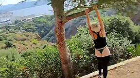 Jaime's Outdoor Lingerie Tease In Nature