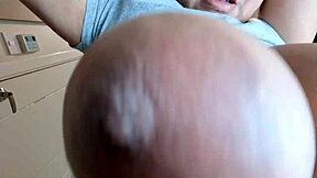 Asian BBW milf's lactating saggy tits get sucked for creamy milk flow!