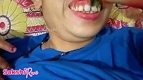 Skinny mature indian milf with big natural tits and hairy pussy gets fucked doggystyle on birthday after tshirt roleplay