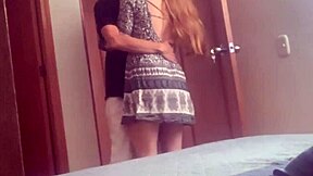 Stepsister Locks Room with Boyfriend Hidden Cam Catches Doggystyle Cowgirl