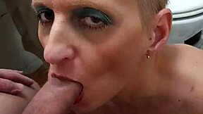 German Milf Whore Sandra Licks Ass Rimjobs and Blowjobs Client