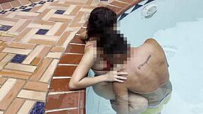 skinny horny 18yo amateur fucked hard in outdoor pool