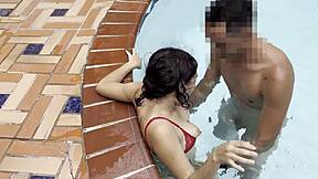 skinny horny 18yo amateur fucked hard in outdoor pool