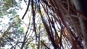 clitlicker662 flashes wet pussy outdoors forest orgasm update 23