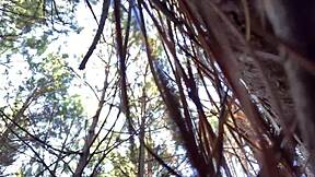 clitlicker662 flashes wet pussy outdoors forest orgasm update 23