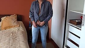 Step mom sees me jerking off to her big ass and gets so turned on