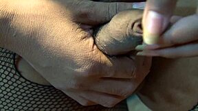 Incredible thai trans strapon fucks gaping ass deep in fishnets heels