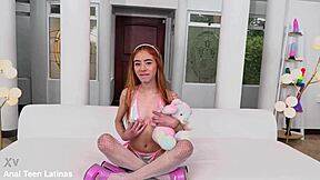 19yo skinny Chloe's tight ass gapes from double penetration by old monster cocks in 3-on-1 DP