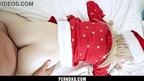 Stepdaughter Sucks Stepdaddy's Huge Cock for Christmas Gift Surprise?