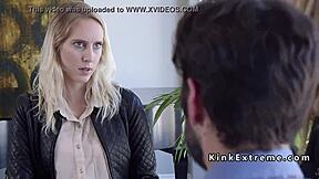 damn this extreme couple TIES UP their bound housewife for gagging sybian ride 😈🔗