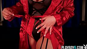 Curvy Stacked BBW Blonde Mia Malkova Rips Clothes in Hot Lingerie Striptease