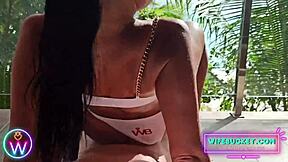 check out this cuckold wife riding bull on hotel terrace homemade