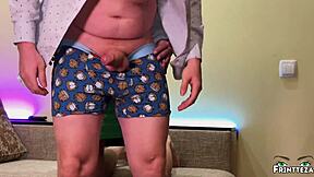 Petite Stepmom Drains Those Swollen Balls From Behind At New Year's