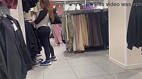 oh man i can't stop staring at this round latina ass stretching those see-thru leggings