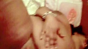 Shaved pussy milf spreads hairless lips wide open