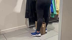 oh man i can't stop staring at this round latina ass stretching those see-thru leggings