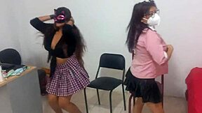 these 18yo students and slutty friends dance sexy in lingerie for bfs
