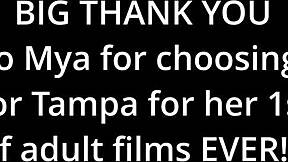 petite latina nurse mya trades her shaved pussy for commissary cash backstage