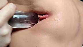 Cute Fuck Doll's Shaved Pussy Teased Up Close Before Double Penetration