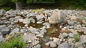 Succubus in Dress Begs for Creampie Filling Her Juicy Halloween Pumpkin Outdoors