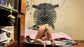 russian blonde fingers tight wet pussy on secret homemade tape