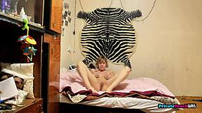 russian blonde fingers tight wet pussy on secret homemade tape