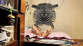 russian blonde fingers tight wet pussy on secret homemade tape