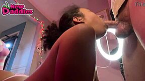 black daddy's monster cock owns my face with sloppy interracial deepthroat