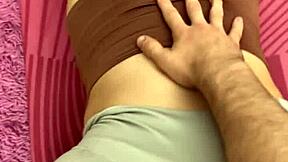 POV accidentally doggystyle fucks step sis big tits while helping her yoga stretch moans