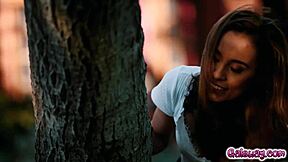 Kylie le Beau masturbates watching Karlee Grey and Jillian Janson lick passionately in backyard