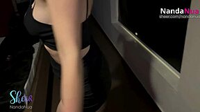 Motel stud rips clothes off curvy Brazilian milf and barebacks her tight ass to pussy creampie while cuck watches