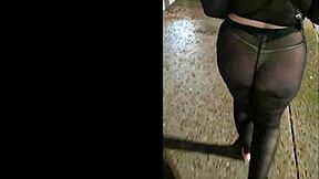 WOW sexy milf wife struts public hotel in sheer thong outfit!