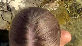i suddenly crave risky beach blowjob on boyfriend's huge cock with cumshot