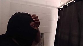 burglar caught breaking in seduced by curvy ebony lady's oiled ass