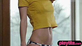 Petite Hungarian Brunette Reveals Juicy Tits And Hairy Cunt