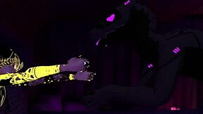 Synth and angel goddess share intimate furry romance night