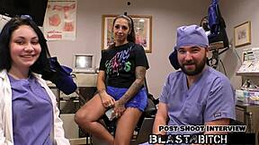 stefania mafra gags on cock backstage before cum blasts her tattooed face