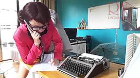 boss dominates me on phone with office blowjob and facial cum