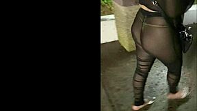 WOW sexy milf wife struts public hotel in sheer thong outfit!