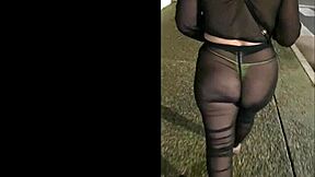 WOW sexy milf wife struts public hotel in sheer thong outfit!