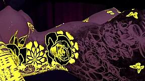 Synth and angel goddess share intimate furry romance night