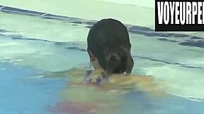 hidden cam catches women's legs in high diving action